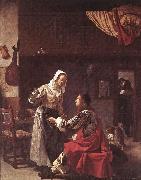MIERIS, Frans van, the Elder Brothel Scene ruu oil painting